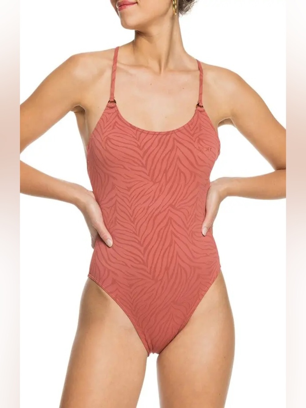 NEW ROXY 🍎 Women's Wild Babe Animal Stripe One-Piece Swimsuit
